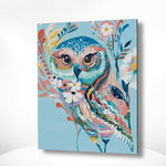Schilderen op nummer Blauwe Uil