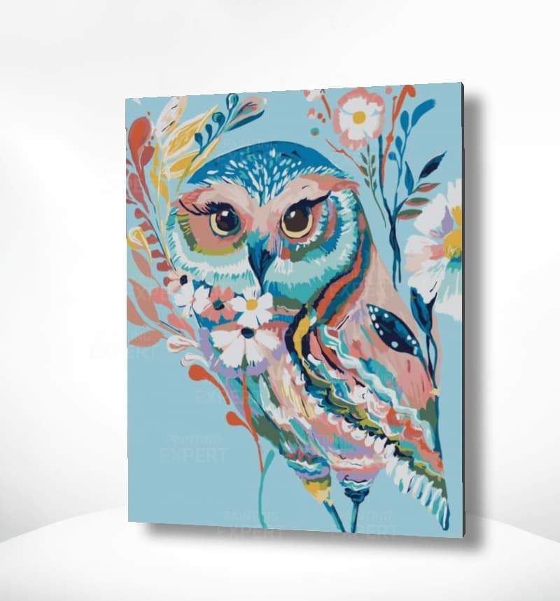 Schilderen op nummer Blauwe Uil