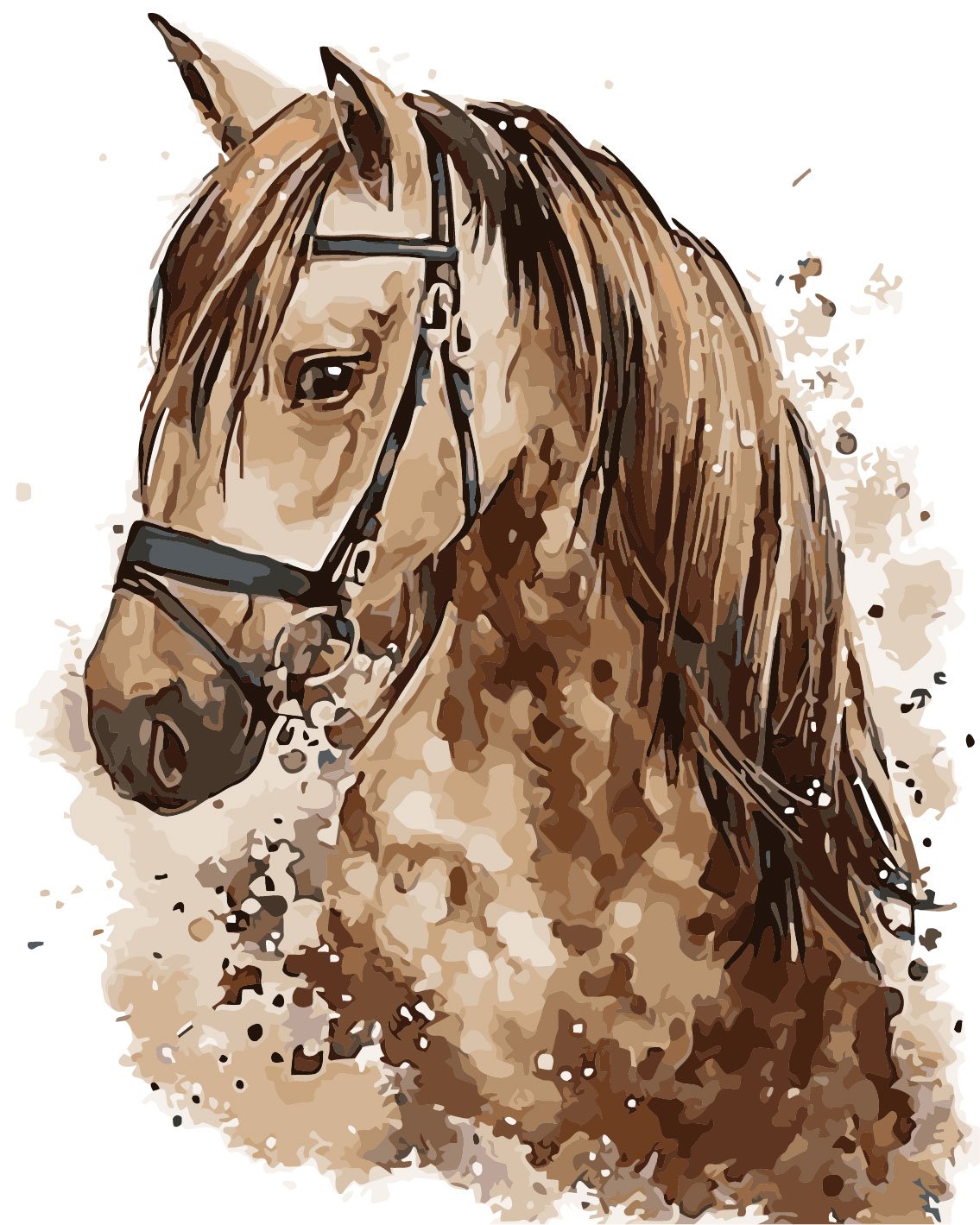 Schilderen op nummer Bruin Paard