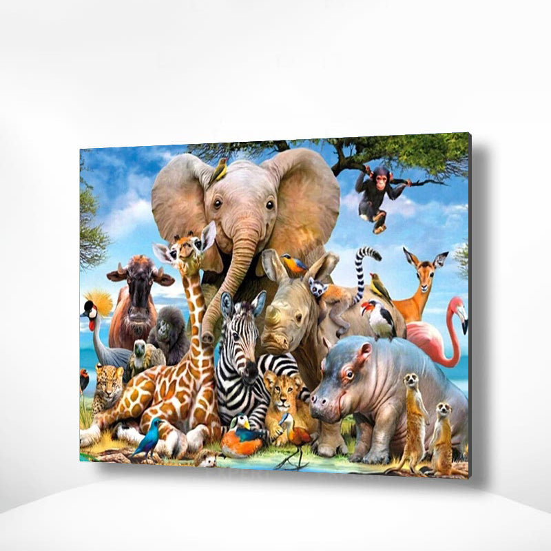 Schilderen op nummer Dieren Safari