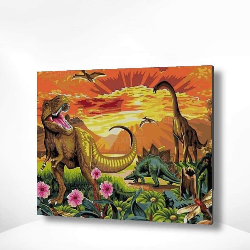 Schilderen op nummer Dinosaurus