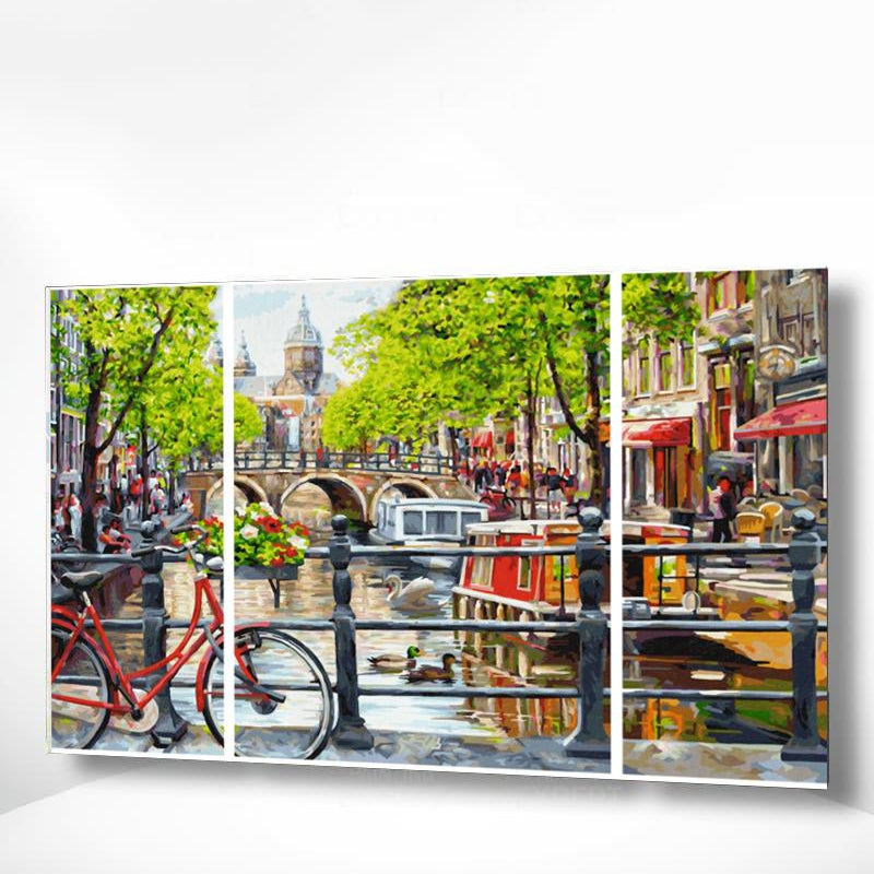 Schilderen op nummer Drieluik Amsterdam-Painting Expert