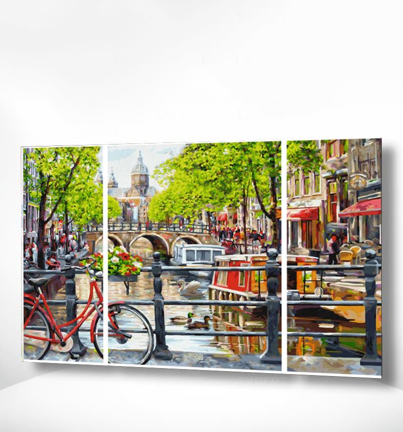 Schilderen op nummer Drieluik Amsterdam-Painting Expert