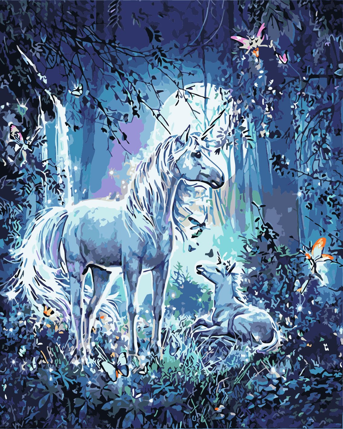 Schilderen op nummer Eenhoorns in het Bos