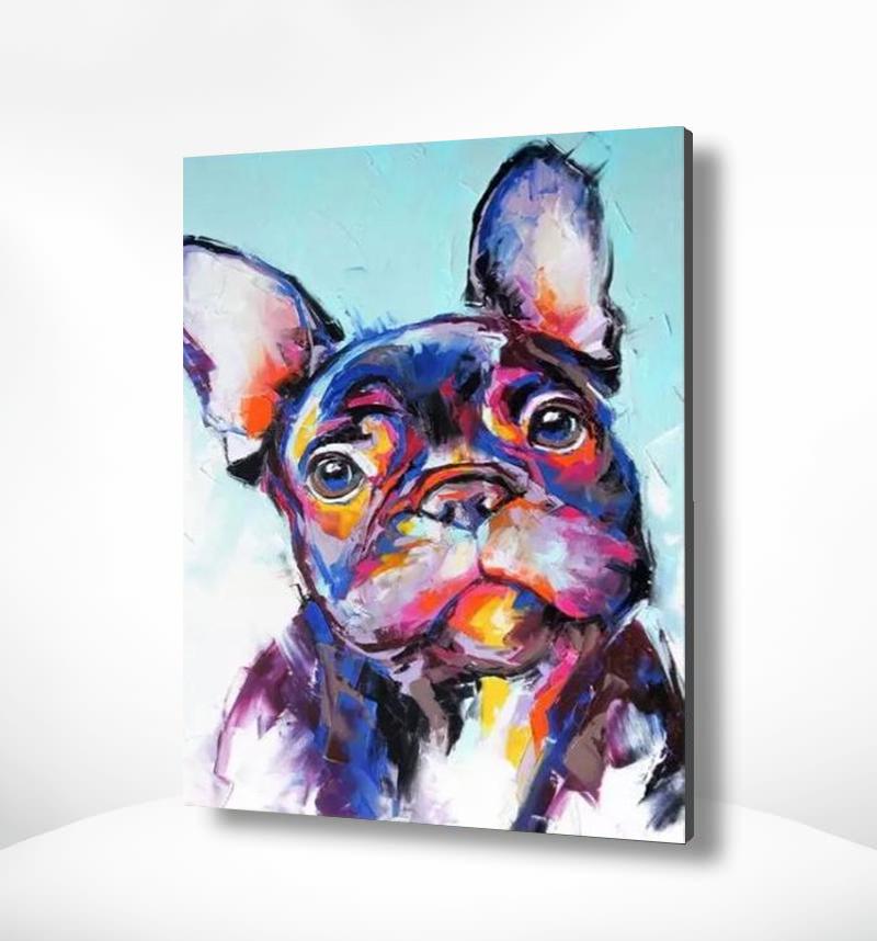 Schilderen op nummer Gekleurde Bulldog-Painting Expert