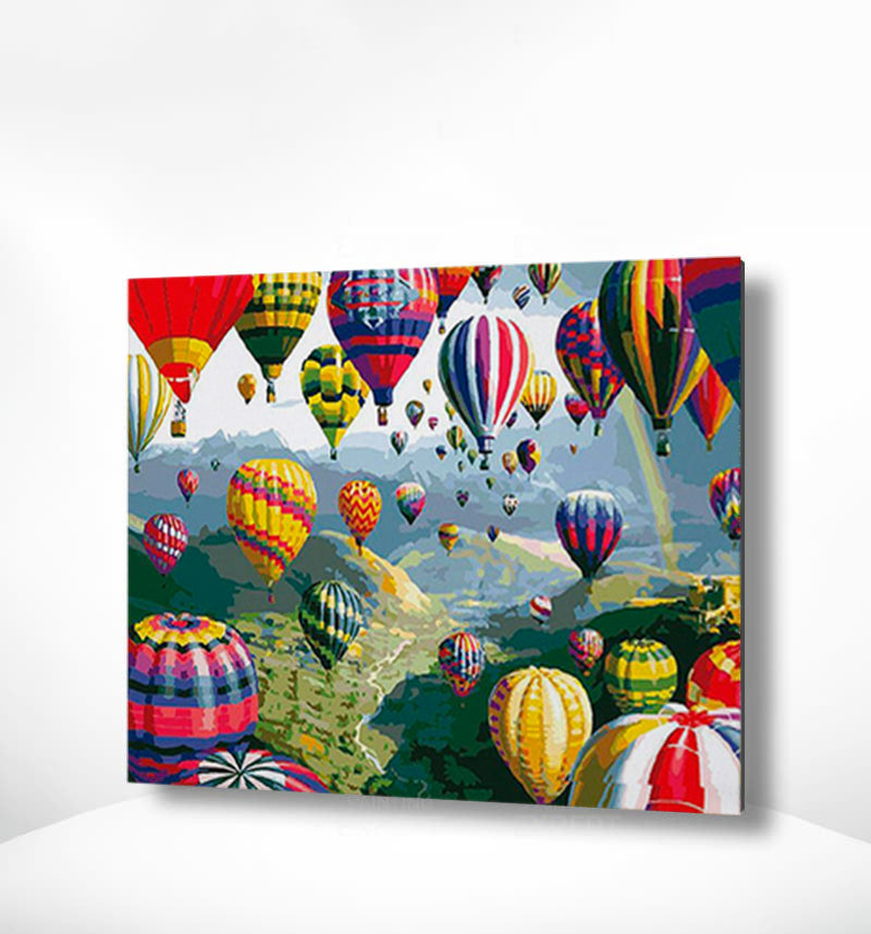 Schilderen op nummer Gekleurde Luchtballonnen
