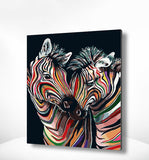 Schilderen op nummer Gekleurde Zebra's-Painting Expert