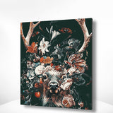 Schilderen op nummer Hert met Bloemen