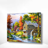 Schilderen op nummer Huis met Watermolen
