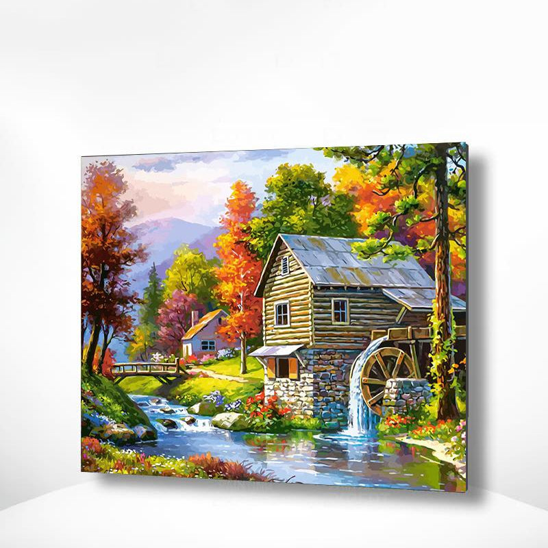 Schilderen op nummer Huis met Watermolen