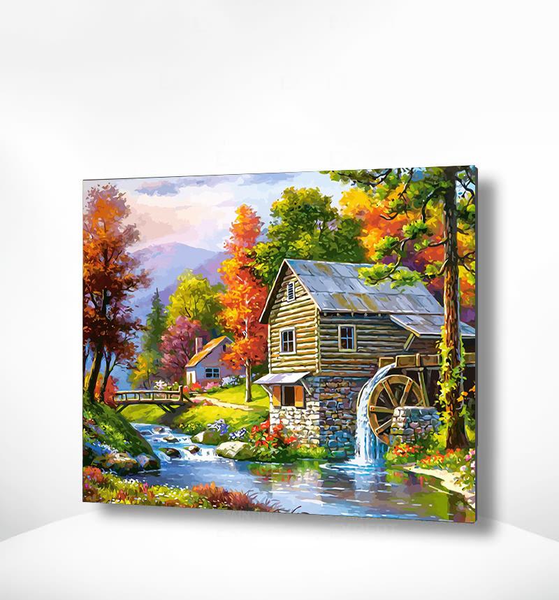 Schilderen op nummer Huis met Watermolen