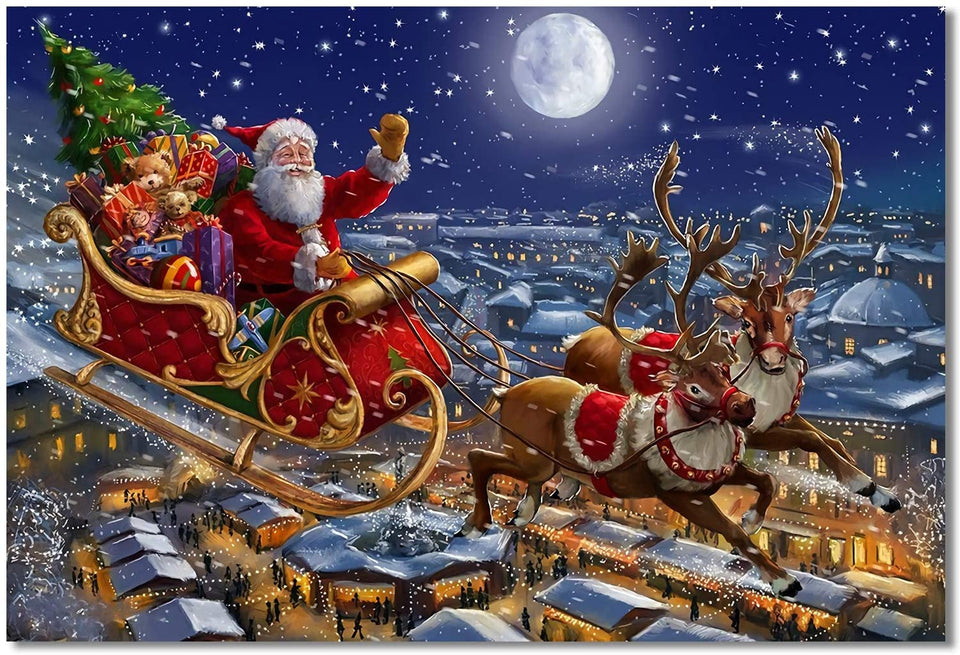 Schilderen op nummer Kerstman en Rendier-Painting Expert