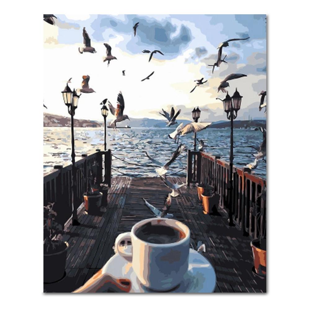 Schilderen op nummer Koffie aan Zee