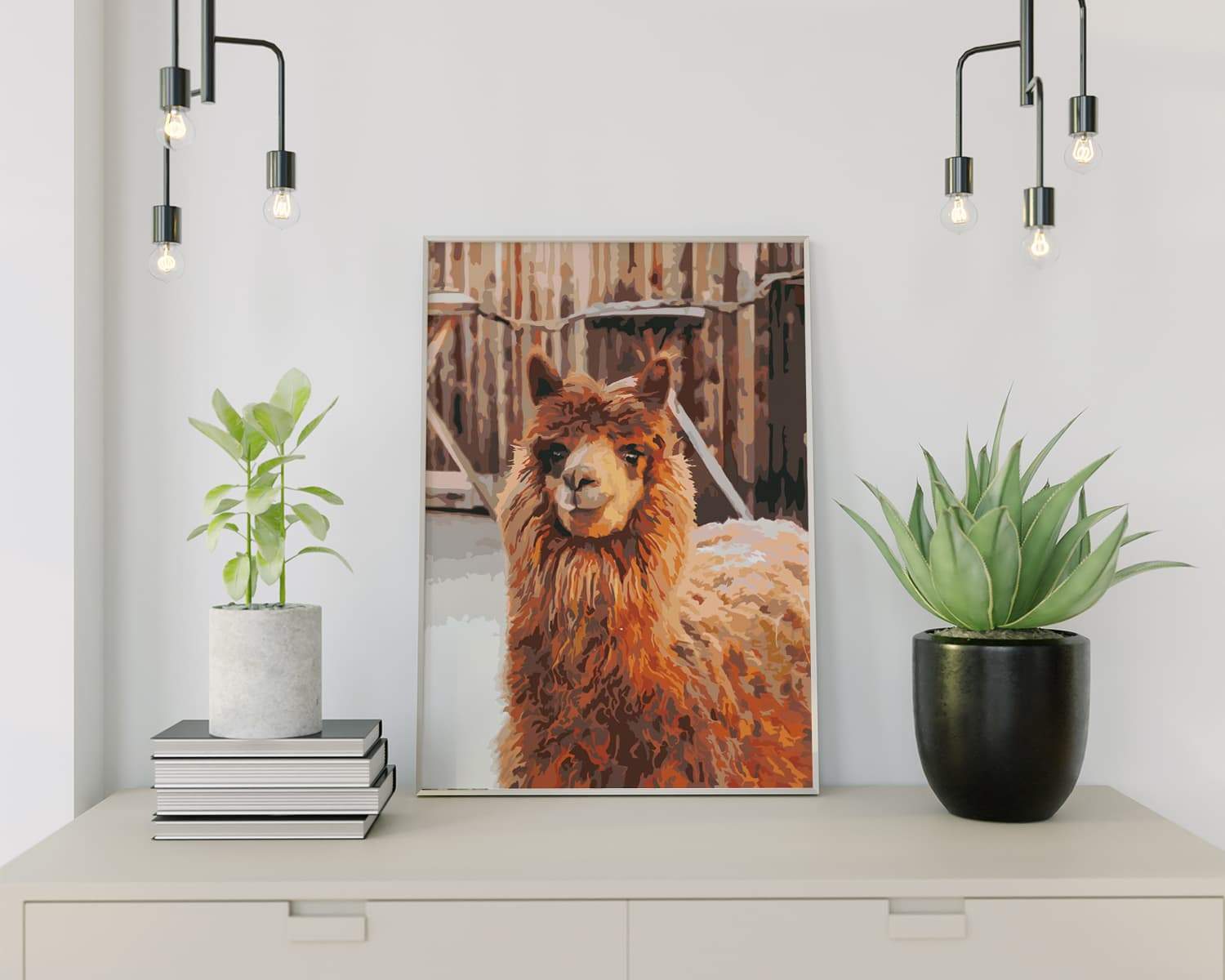 Schilderen op nummer Lama