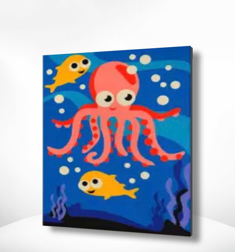 Schilderen op nummer Octopus met Visjes-Painting Expert