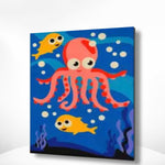 Schilderen op nummer Octopus met Visjes