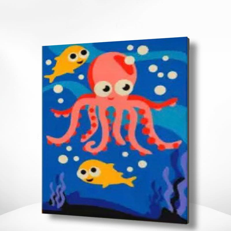 Schilderen op nummer Octopus met Visjes
