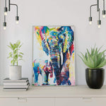 Schilderen op nummer Olifant en Baby