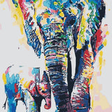 Schilderen op nummer Olifant en Baby
