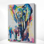 Schilderen op nummer Olifant en Baby