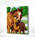 Schilderen op nummer Paard en Veulen-Painting Expert