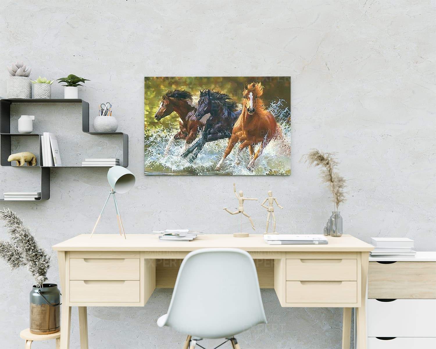 Schilderen op nummer Paarden in Zee