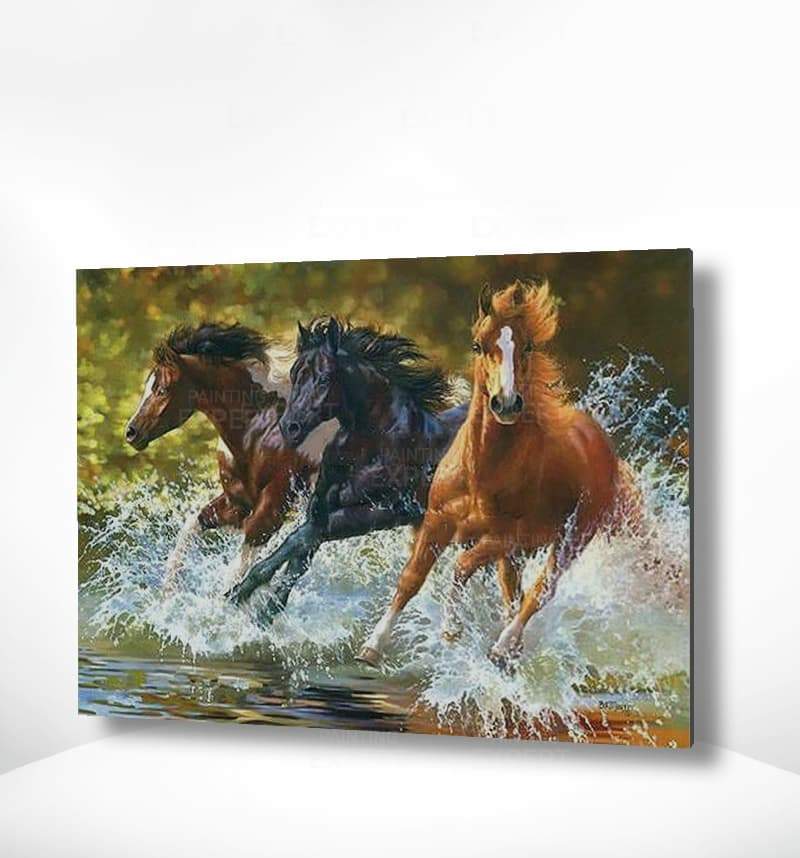 Schilderen op nummer Paarden in Zee