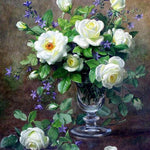 Schilderen op nummer Paarse en Witte Bloemen
