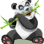 Schilderen op nummer Panda met Bamboe