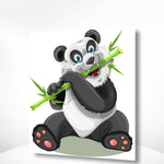 Schilderen op nummer Panda met Bamboe