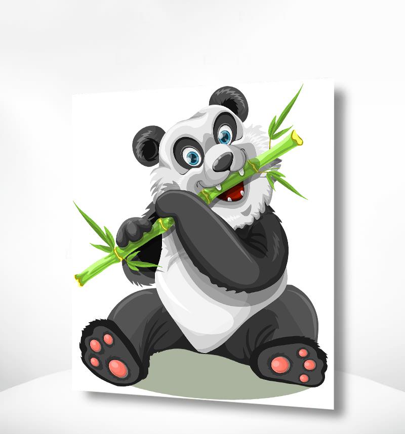 Schilderen op nummer Panda met Bamboe