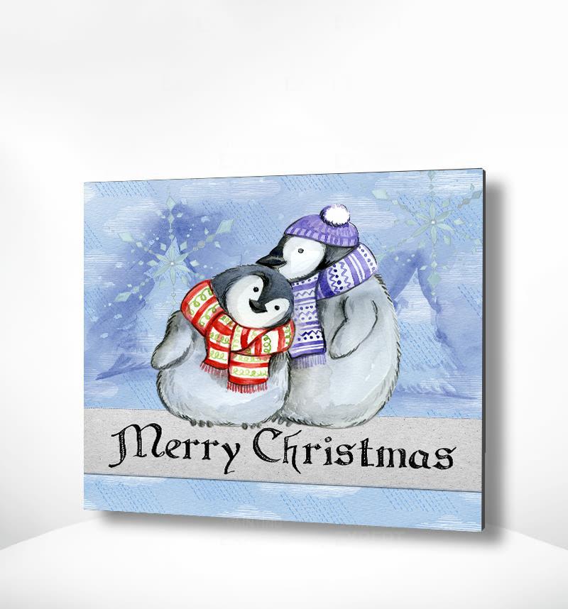Schilderen op nummer Pinguïns Kerstmis-Painting Expert