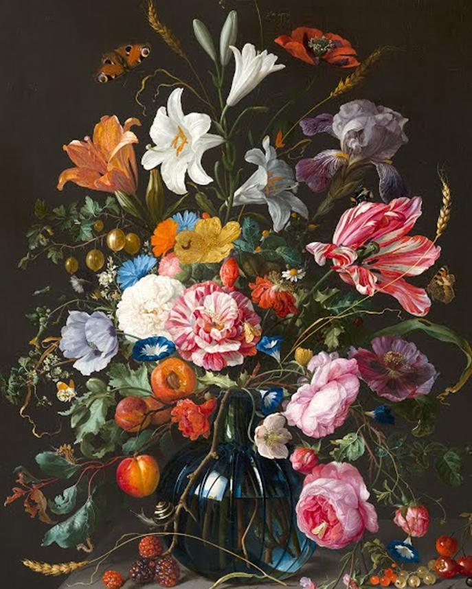 Schilderen op nummer Portret Bloemen in Blauwe Vaas