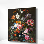 Schilderen op nummer Portret Bloemen in Blauwe Vaas