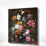 Schilderen op nummer Portret Bloemen in Blauwe Vaas
