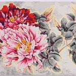 Schilderen op nummer Rode en Roze Bloemen