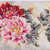 Schilderen op nummer Rode en Roze Bloemen