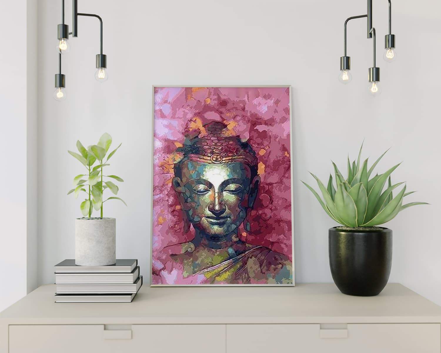 Schilderen op nummer Roze Boeddha
