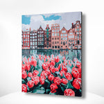 Schilderen op nummer Stad met Bloemen