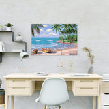 Schilderen op nummer Strand met Bootjes