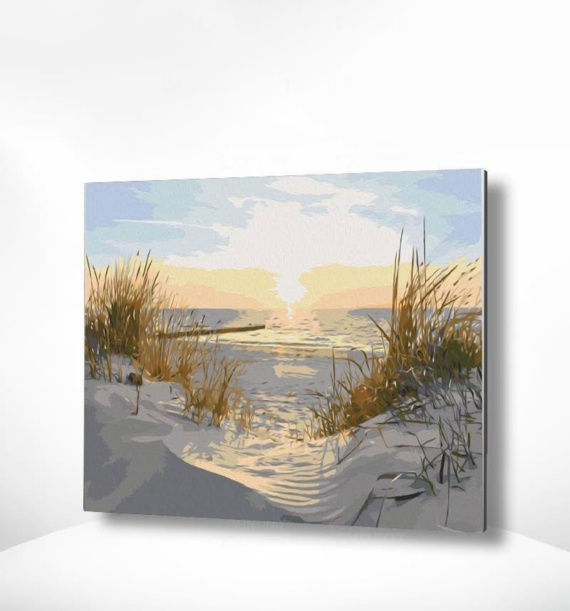 Schilderen op nummer Strand met Zon