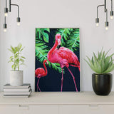 Schilderen op nummer Twee Flamingo's