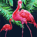 Schilderen op nummer Twee Flamingo's