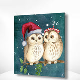 Schilderen op nummer Uilen Kerstmis