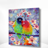 Schilderen op nummer Verliefde Papegaaien