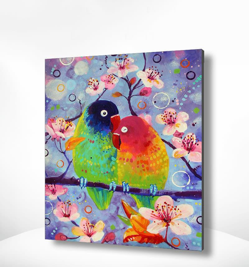 Schilderen op nummer Verliefde Papegaaien