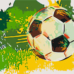 Schilderen op nummer Voetbal Groen Geel