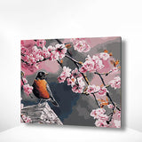 Schilderen op nummer Vogel met Roze Bloemen