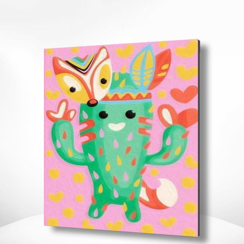 Schilderen op nummer Vrolijke Cactus
