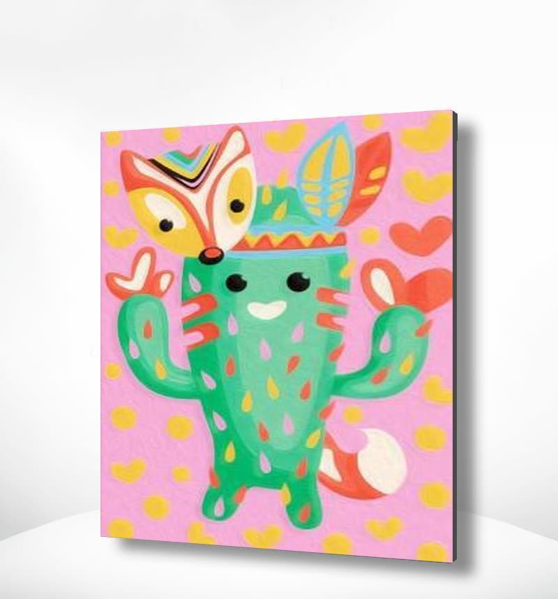 Schilderen op nummer Vrolijke Cactus
